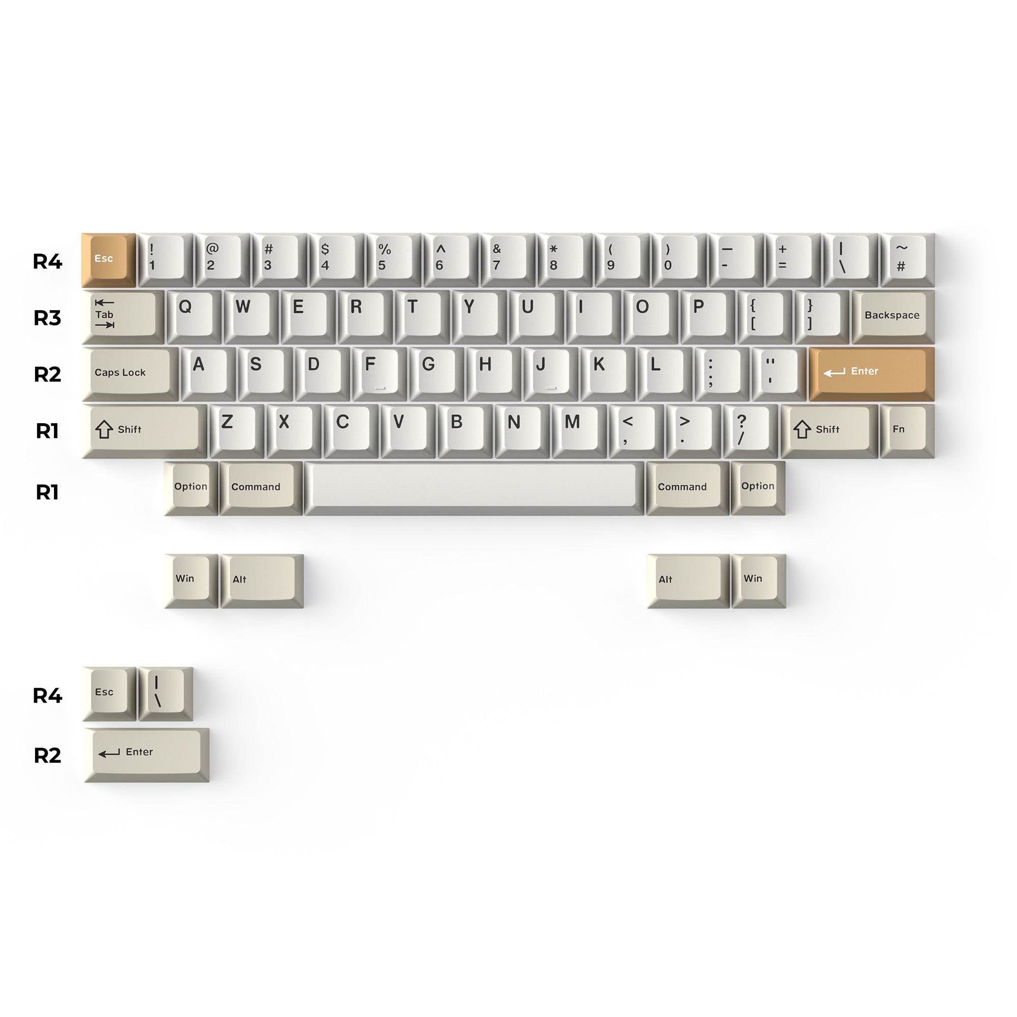 Cherry Profile Double - Shot PBT Full Set Keycaps - Camel - Image 3