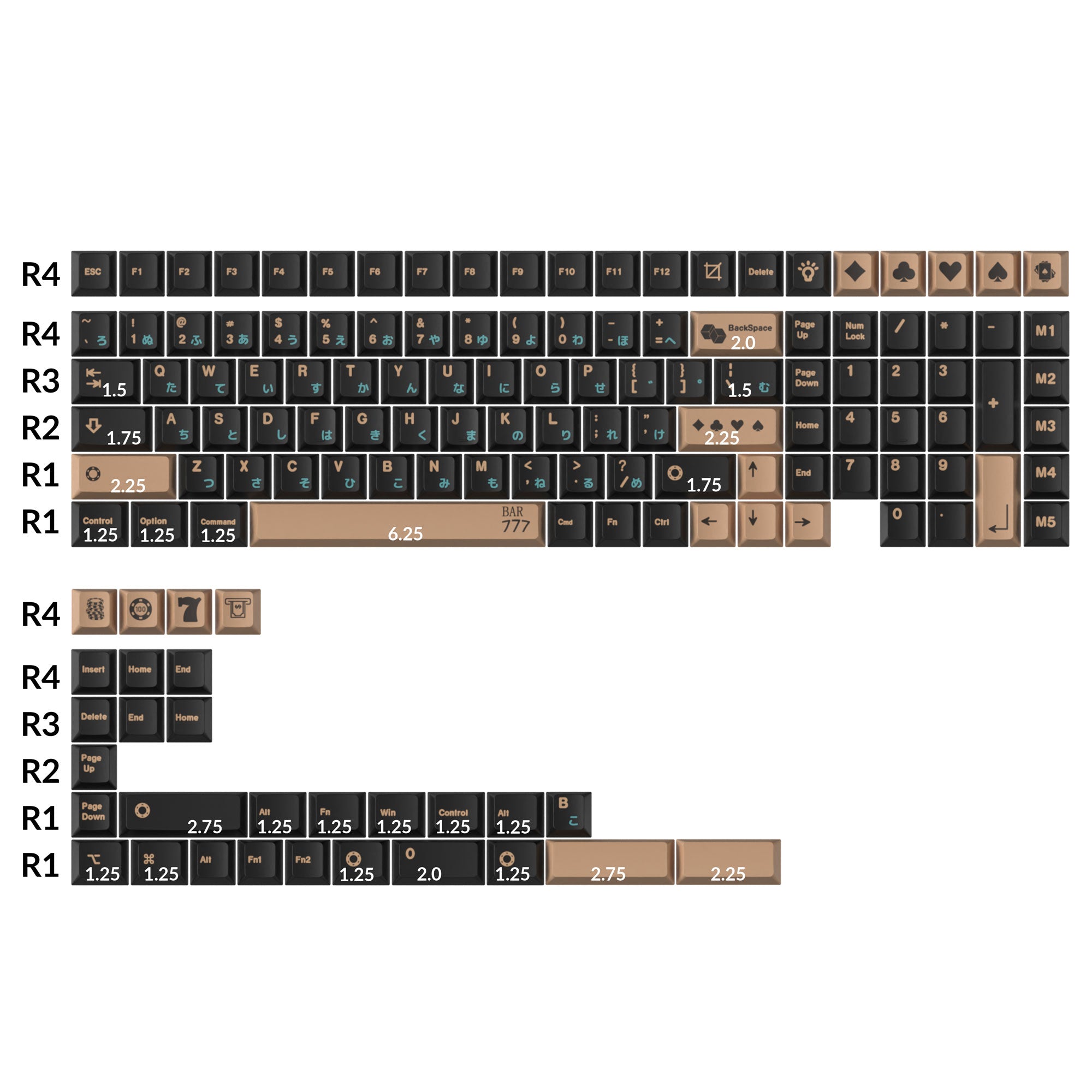Golden Casino - Cherry Profile Dye-Sub PBT Full Keycap Set - Image 2