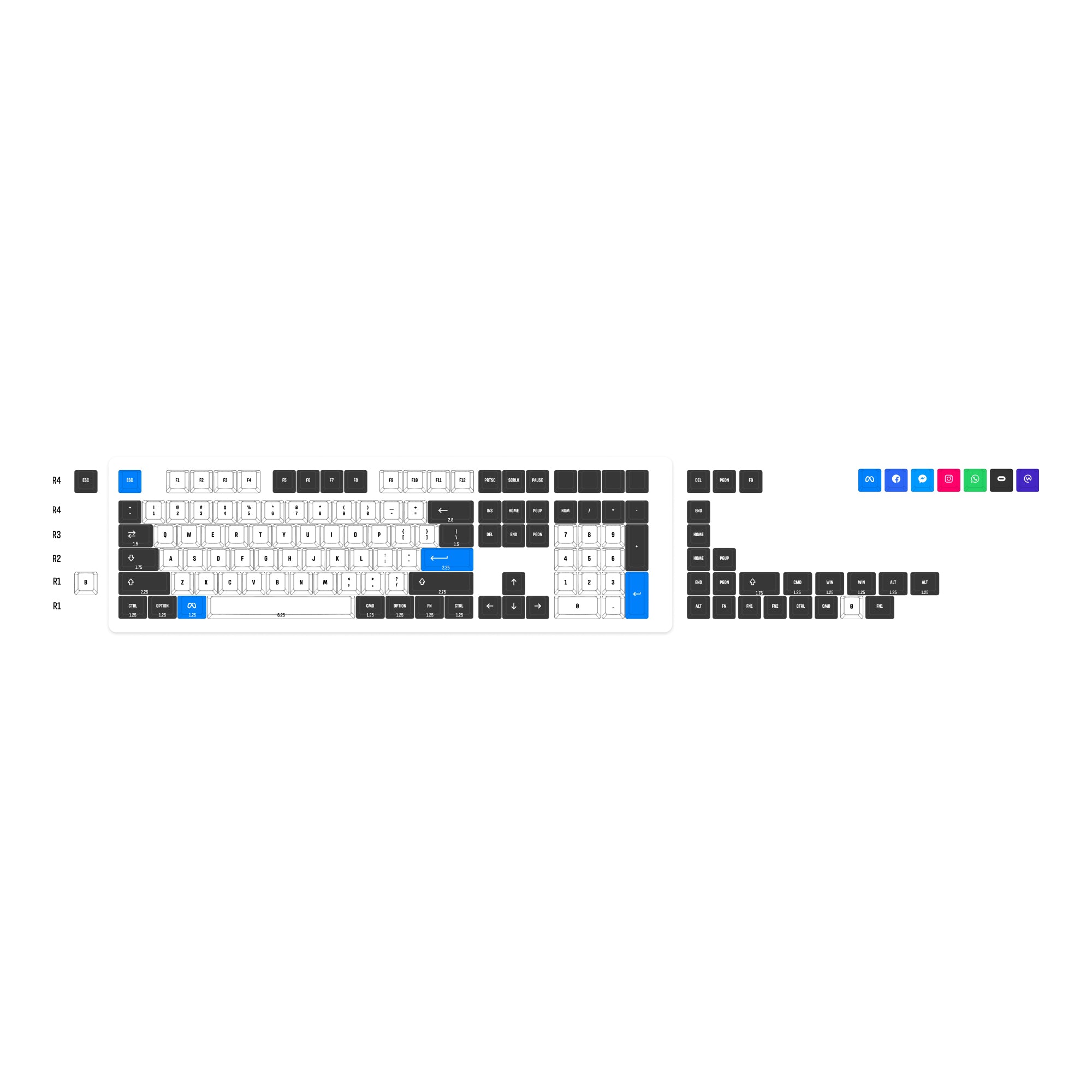 OEM Dye-Sub PBT Full Set Keycap Set - Meta - Image 4