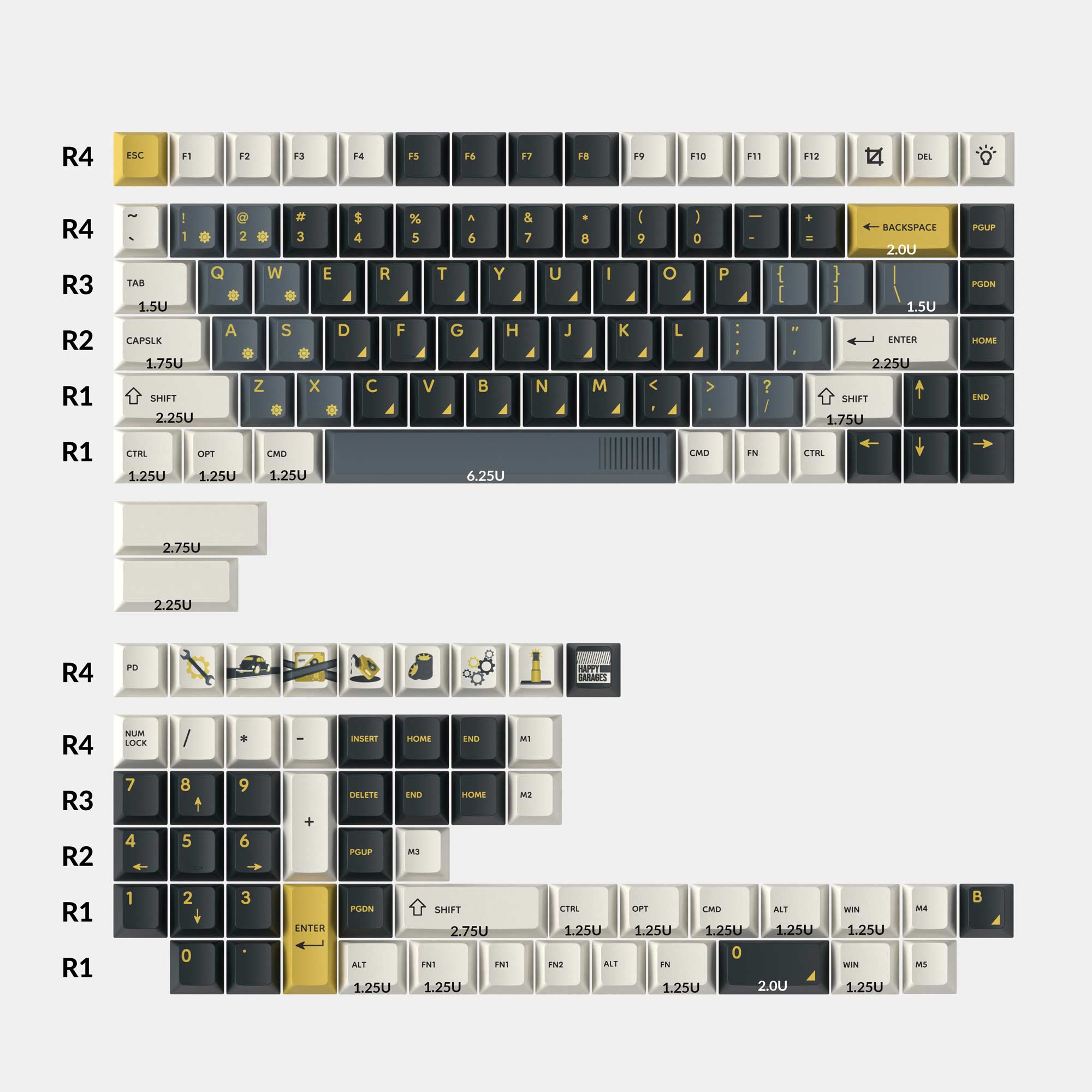 Retro Garage - Cherry Profile Dye-Sub PBT Full Keycap Set - Image 2