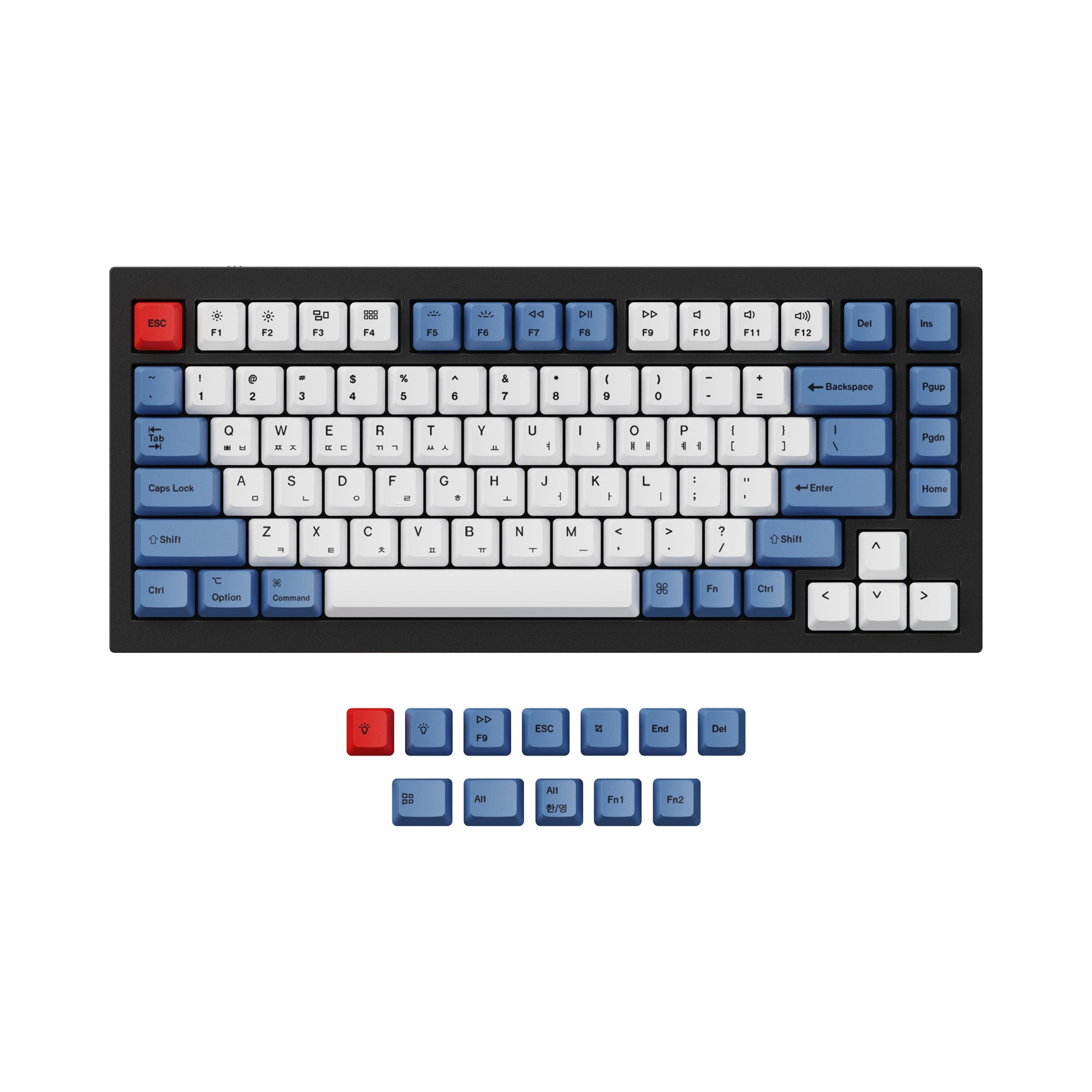 ISO & ANSI Q1 & Q1 Pro & Q2 & Q2 Pro & V1 & V2 & K2 & K2 Pro OEM Dye-Sub PBT Keycap Set - Blue - Image 7