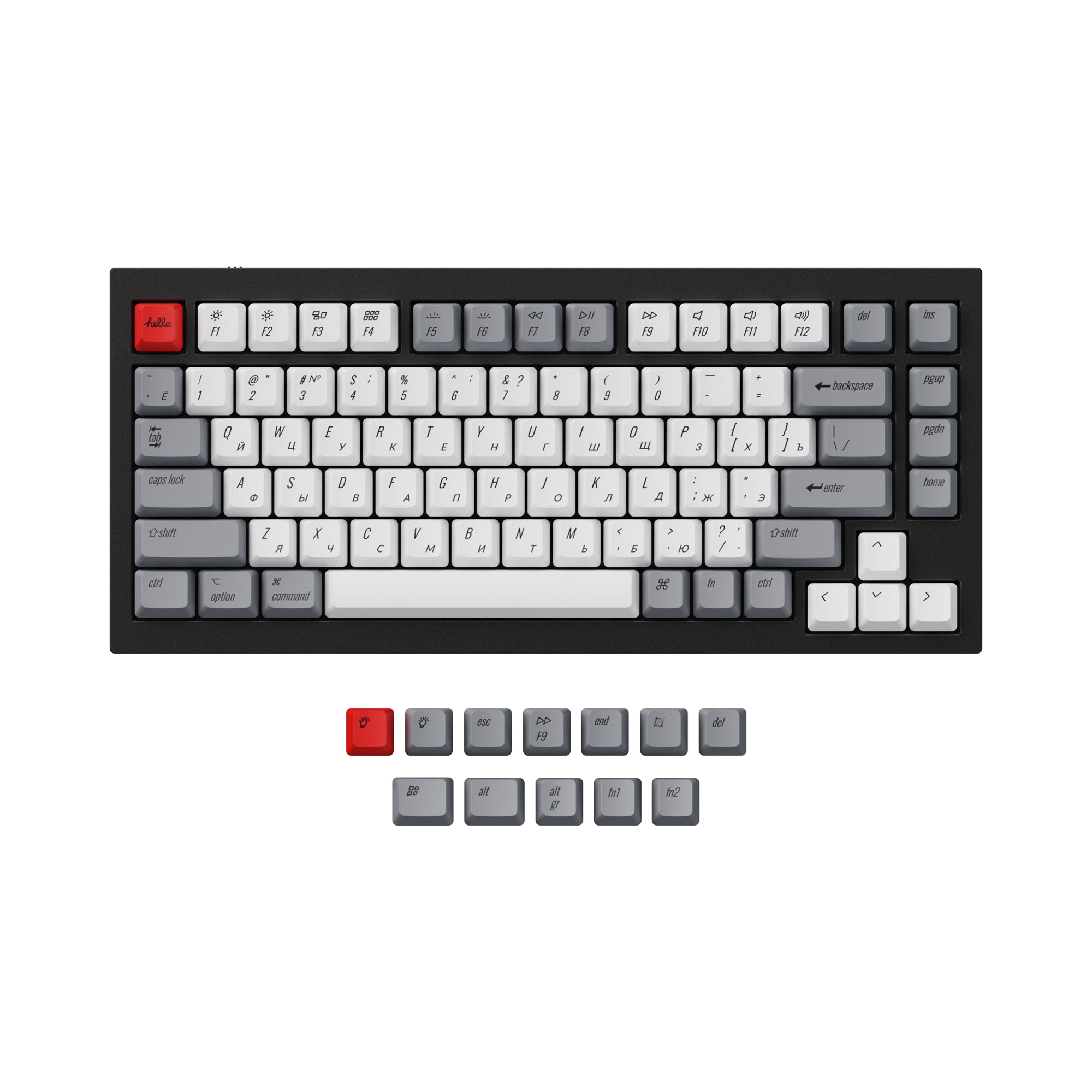 ISO & ANSI Q1 & Q1 Pro & Q2 & Q2 Pro & V1 & V2 & K2 & K2 Pro OEM Dye-Sub PBT Keycap Set - Retro - Image 4